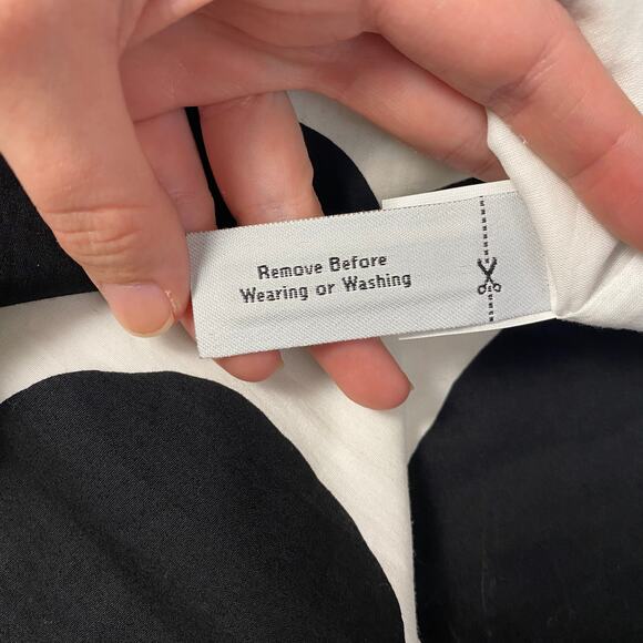 J. Crew NWOT Strapless‎ Geometric Mini Dress Womens Size 4 Black White - Picture 9 of 11